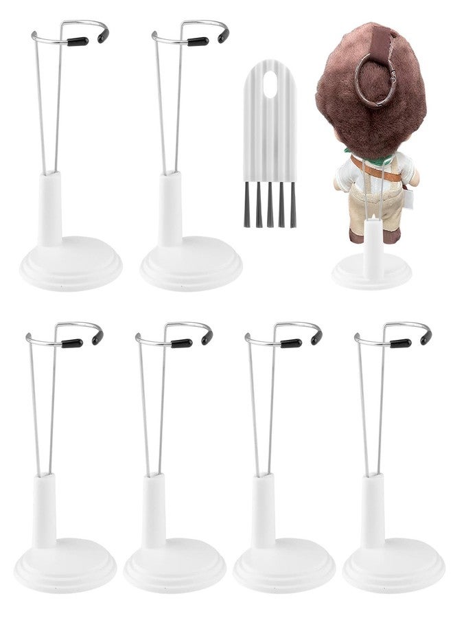 Kazheon 6pcs Adjustable Doll Stand Lightweight Display Rack for Dolls,Doll Bracket Support for 4-8 Inches Dolls,Keep The Standing Position,Portable for Decoration Home Store Market(White,Size:7 * 6.2 * 9cm) - Image 1